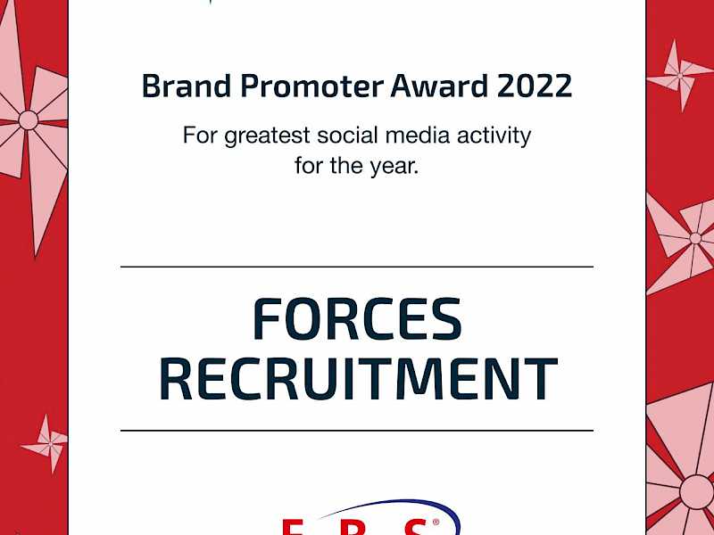 Preview image for blog post entitiled Forces Recruitment Wins Brand Promoter Award for Third Year Running